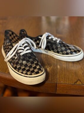 See-Through Checkerboard Kids Lace-Up Vans Sneakers